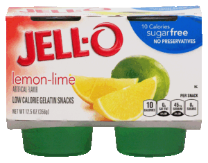 Jell-o lemon-lime low calorie gelatin snacks, sugar free, 4-cups, refrigerated item 12.5 ounce