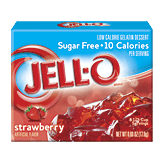 Jell-o Gelatin Dessert Sugar Free Strawberry Low Calorie 0.6 ounce