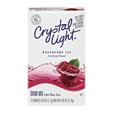Crystal Light Soft Drink Mix On The Go Raspberry Ice Sugar Free 10 Ct Packets 0.6 ounce