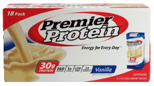 Premier vanilla high protein shakes, ready to drink, 18 11-fl. oz 1.5 gallon