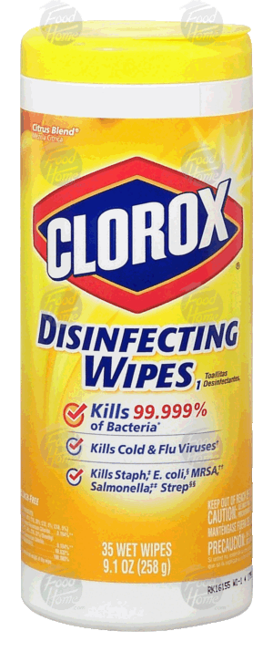 Clorox citrus blend disinfecting wet wipes bleach free, 7 x 8-in wipes 35 count