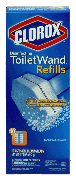 Clorox disinfecting toilet wand refills, disposable cleaning heads 10 pack
