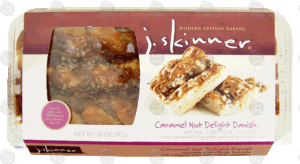 J. Skinner caramel nut delight danish, rich caramel icing with walnut crumbles 14 ounce