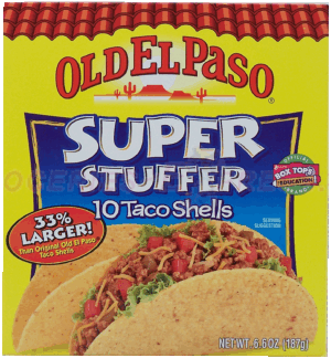 Old El Paso Super Stuffer larger taco shells 10 count 6.6 ounce