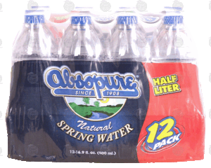 Absopure natural spring water, 12- 16.9 fl oz bottles 12 pack