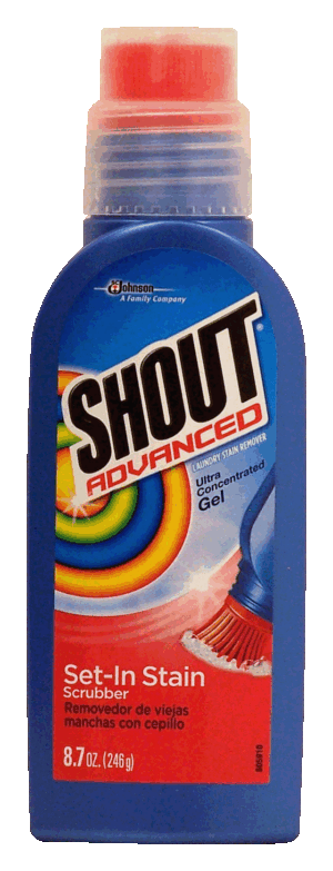 Shout Advanced laundry stain remover ultra concentrated gel, set-in stain scrubber 8.7 ounce