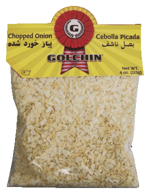 Golchin chopped onion, cebolla picada 4 ounce