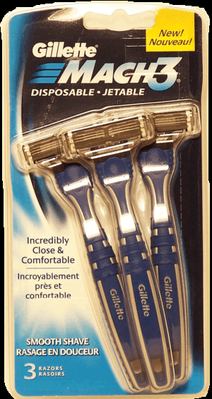 Gillette Mach 3 disposable razors, incredibly close & comfortable, smooth shave 3 count