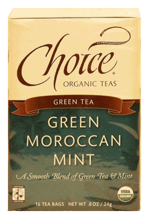 Choice green moroccan mint organic tea, 16-bags 0.8 ounce
