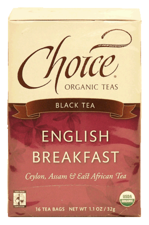 Choice english breakfast black tea, organic ceylon assam & east african, 16-bags 1.1 ounce