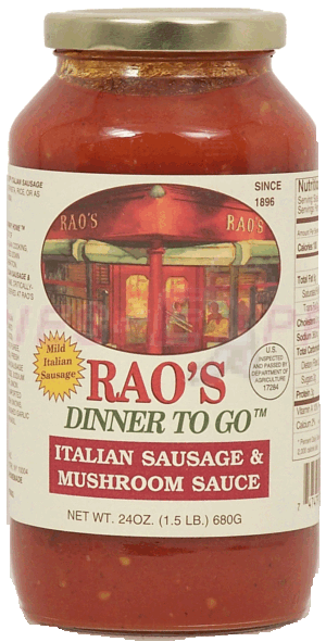 Rao's Dinner To Go italian sausage & mushroom pasta sauce 24 ounce