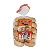 Thomas' Bagels Mini Plain 12 Ct 20 ounce