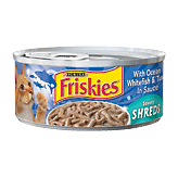 Friskies Wet Savory Shreds with ocean whitefish & tuna in sauce 5.5 ounce
