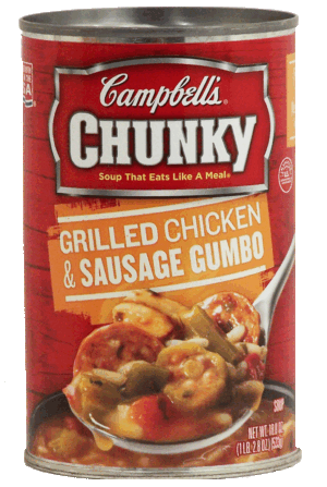 Campbell's Chunky grilled chicken and sausage gumbo soup that eats like a meal 18.8 ounce