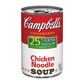 Campbell's chicken noodle condensed soup, 25% less sodium 10.75 ounce