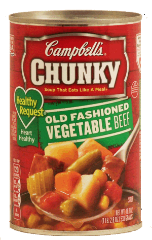 Campbell's Chunky Healthy Request; old fashioned vegetable beef prepared soup 18.8 ounce