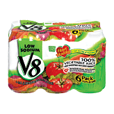 V8 Vegetable Juice 100 % Low Sodium 11.5 Oz 6 pack