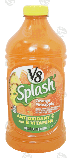 V8 Splash orange pineapple flavored juice beverage, 5% juice 64 fluid ounce