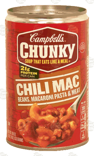 Campbell's Chunky chili mac; beans, macaroni pasta & meat soup 18.6 ounce