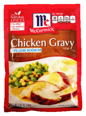 McCormick chicken gravy mix 30% less sodium 0.87 ounce