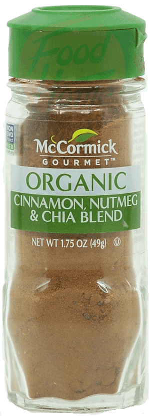 McCormick Gourmet cinnamon, nutmeg & chia blend, organic 1.75 ounce