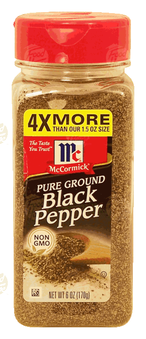 Mc Cormick black pepper, pure ground 6 ounce