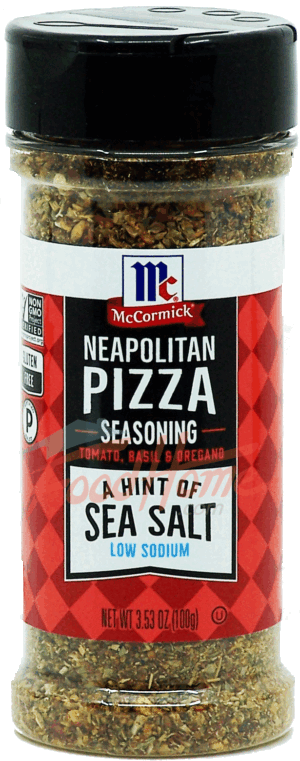McCormick Neapolitan pizza seasoning; tomato, basil & oregano, low sodium 3.53 ounce