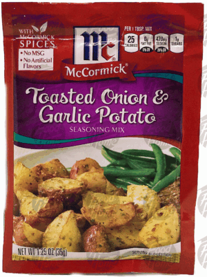 McCormick toasted onion & garlic potato seasoning 1.25 ounce
