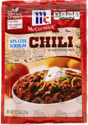 McCormick Seasoning Mix 30% Less Sodium, Chili 1.25 ounce