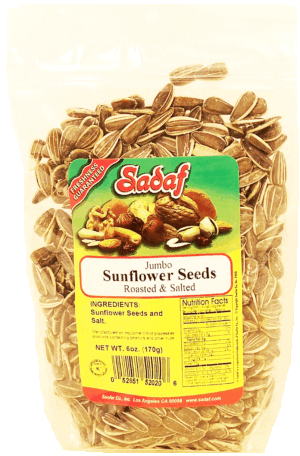 Sadaf sunflower seeds, jumbo, roasted & salted 6 ounce