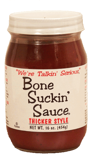 Bone Suckin' barbeque sauce, thicker style 16 ounce