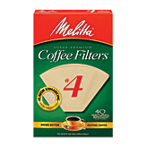 Melitta Coffee Filters #4 Cone Natural Brown 40 count