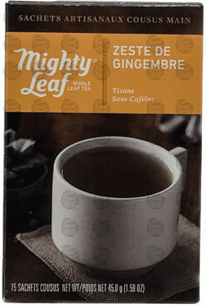Mighty Leaf Ginger Twist whole leaf tea, no caffeine, 15 stitched pouches 1.59 ounce