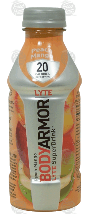 Body Armor Lyte peach mango super drink, 10% coconut water 16 fluid ounce