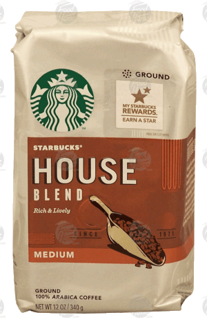 Starbucks House Blend rich & lively, medium roast ground coffee, 100% arabica coffee 12 ounce