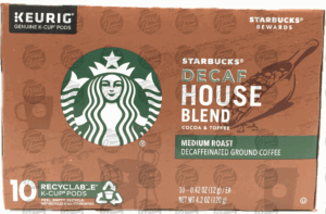 Starbucks Decaf House Blend rich & lively, medium roast decaffeinated ground coffee, 100% arabica coffee 12 ounce