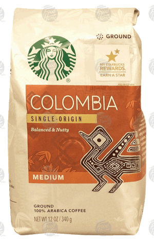 Starbucks Colombia single-origin, balanced & nutty, medium roast ground coffee, 100% arabica coffee 12 ounce