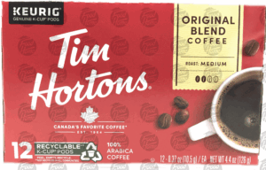 Tim Horton's original blend, single serve coffee cups, 100% arabica medium roast, 12 cups 4.44 ounce