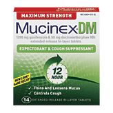 Mucinex DM maximum strength expectorant & cough suppressant, extended-release bi-layer tablets 14 count
