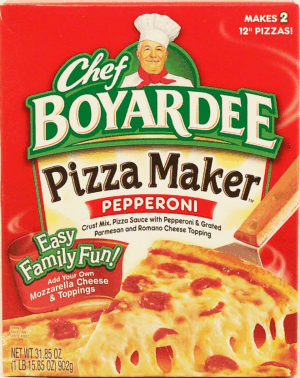 Chef Boyardee Pizza Maker pepperoni pizza sauce with pepperoni, crust mix & grated cheeses family size makes 2 12 31.85 ounce