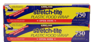 Kirkland Signature stretch-tite plastic food wrap, optional slide cutter included, 11 7/8-in wide 750