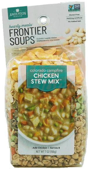 Anderson House Frontier Soups Colorado Campfire; chicken stew mix, add chicken, serves 8 7 ounce