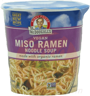 Dr. Mcdougall's Vegan miso ramen noodle soup made with orgranic ramen 1.9 ounce