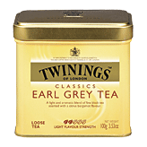 Twinings Of London Classics earl grey tea, blend of fine black teas scented with citrus bergamot flavour, loose leaf 3.53 ounce