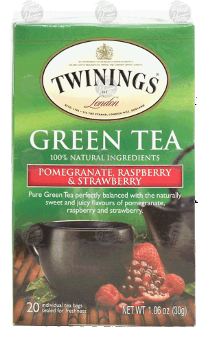 Twinings Of London green tea with pomegranate, raspberry & strawberry flavors, 20-tea bags 1.06 ounce
