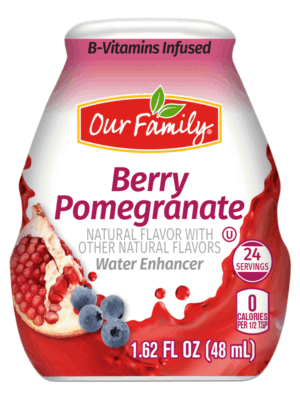 Our Family Replenish berry pomegranate drink enhancer, zero calories, 24-servings 1.62 fluid ounce
