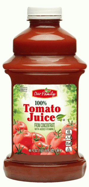 Our Family tomato juice from concentrate, 100% juice 46 fluid ounce