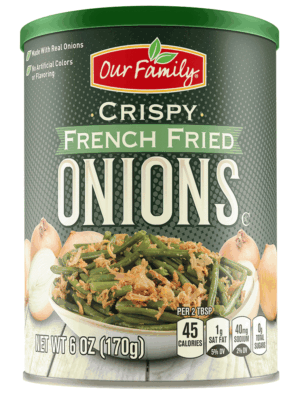 Our Family onions, crispy french fried 6 ounce