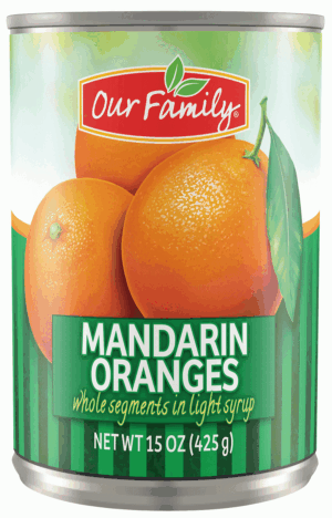 Our Family mandarin oranges in light syrup 15 ounce