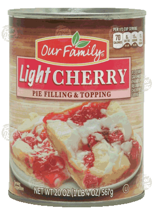 Our Family light cherry pie filling & topping 20 ounce